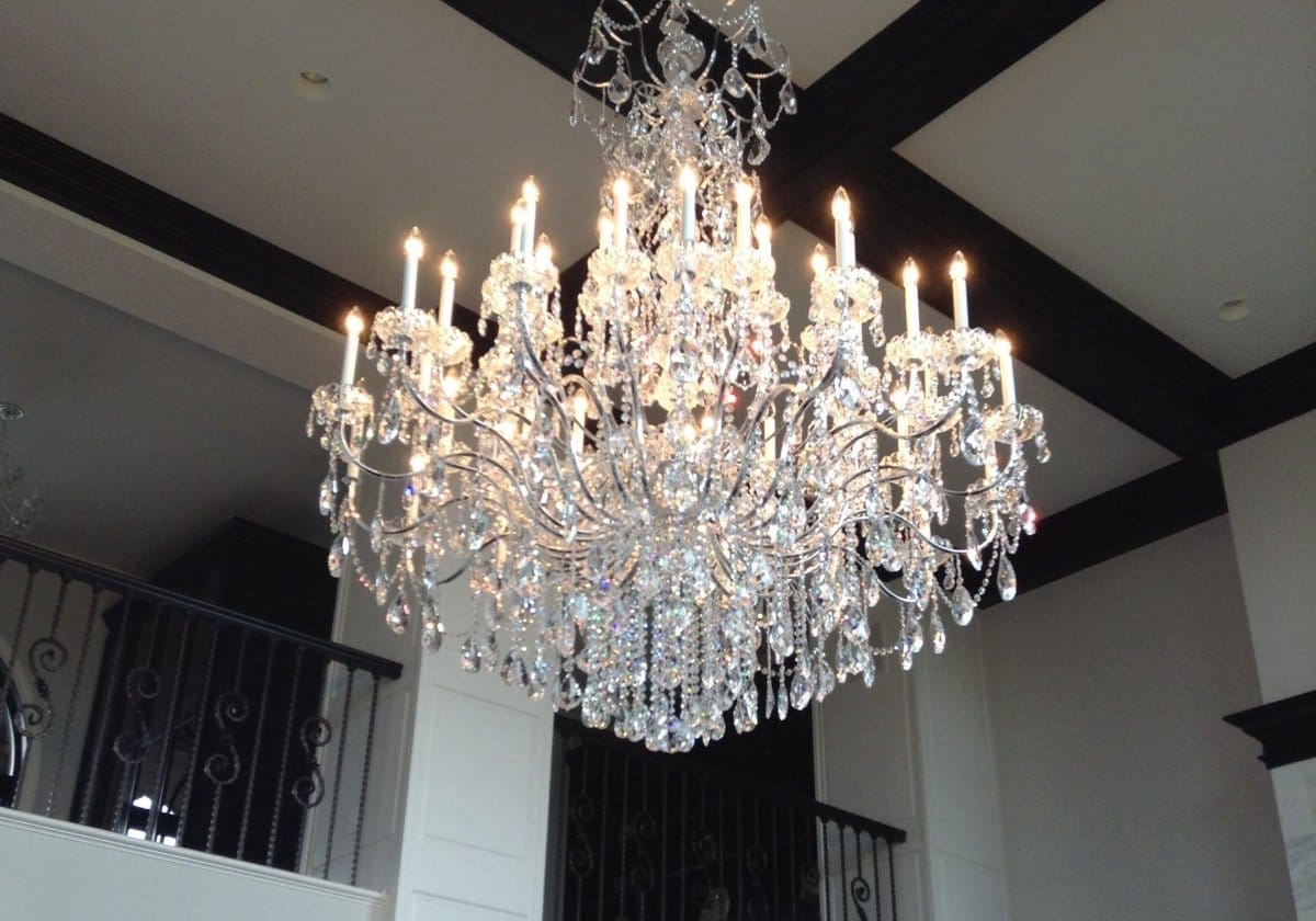 a newly cleaned chandelier